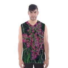 Pink-fringed Leaves Men s Basketball Tank Top by okhismakingart