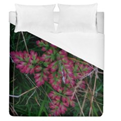 Pink-fringed Leaves Duvet Cover (queen Size) by okhismakingart