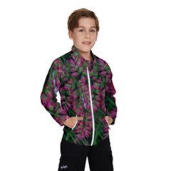 Pink-fringed Leaves Kids  Windbreaker by okhismakingart