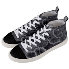 Tree Fungus Black And White Men s Mid-top Canvas Sneakers by okhismakingart