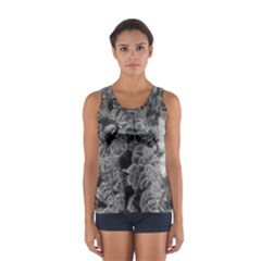 Tree Fungus Branch Vertical Black And White Sport Tank Top  by okhismakingart