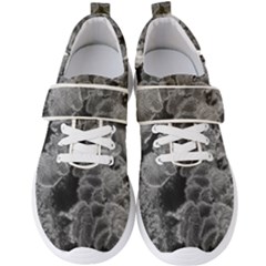 Tree Fungus Branch Vertical Black And White Men s Velcro Strap Shoes by okhismakingart