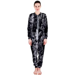 Tree Fungus Branch Vertical High Contrast Onepiece Jumpsuit (ladies)  by okhismakingart