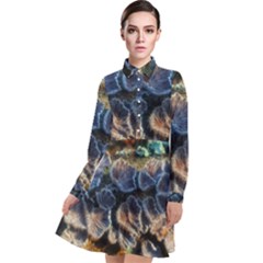 Tree Fungus Branch Long Sleeve Chiffon Shirt Dress