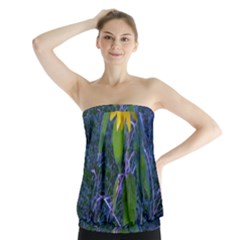 Blue Sunflower Strapless Top by okhismakingart