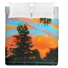 Neon Landscape Duvet Cover Double Side (queen Size) by okhismakingart