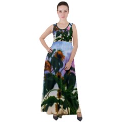 Sunflowers And Wild Weeds Empire Waist Velour Maxi Dress by okhismakingart