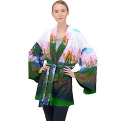 Field Of Goldenrod Velvet Kimono Robe by okhismakingart