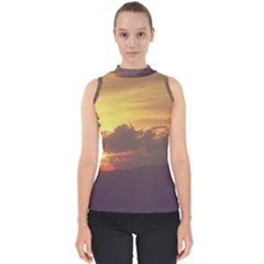 Early Sunset Mock Neck Shell Top by okhismakingart