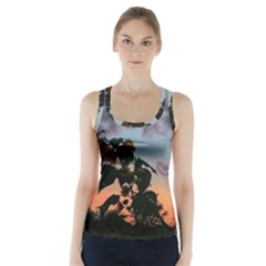 Sunflower Sunset Racer Back Sports Top