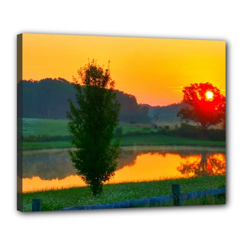 Lake Sunrise Canvas 20  X 16  (stretched)