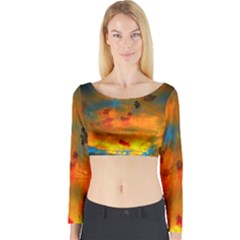 Tie-dye Sky Long Sleeve Crop Top by okhismakingart