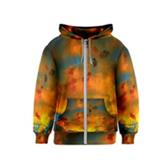 Tie-dye Sky Kids  Zipper Hoodie by okhismakingart