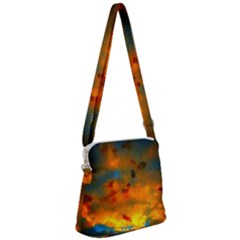 Tie-dye Sky Zipper Messenger Bag by okhismakingart