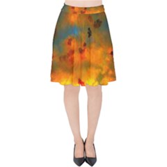 Tie-dye Sky Velvet High Waist Skirt by okhismakingart