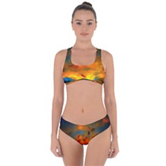 Tie-dye Sky Criss Cross Bikini Set by okhismakingart