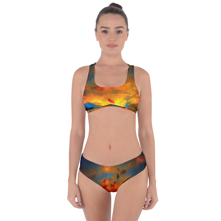 Tie-Dye Sky Criss Cross Bikini Set