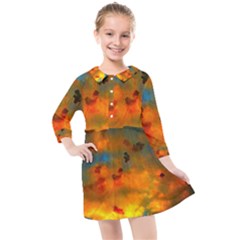 Tie-dye Sky Kids  Quarter Sleeve Shirt Dress by okhismakingart