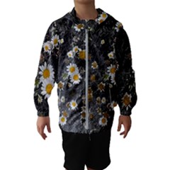 Black And White With Daisies Kids  Hooded Windbreaker by okhismakingart