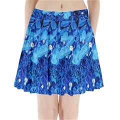 Blue Daisies Pleated Mini Skirt by okhismakingart