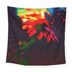 Neon Cone Flower Square Tapestry (large) by okhismakingart