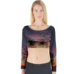 Darkness Falling Long Sleeve Crop Top by okhismakingart