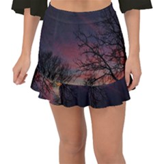 Darkness Falling Fishtail Mini Chiffon Skirt by okhismakingart