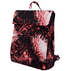 Red Thistle Flap Top Backpack by okhismakingart