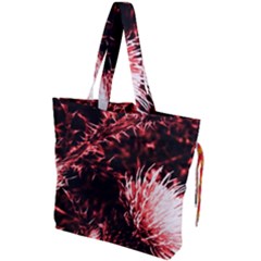 Red Thistle Drawstring Tote Bag by okhismakingart