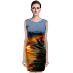 Sunrise And Fir Tree Classic Sleeveless Midi Dress by okhismakingart