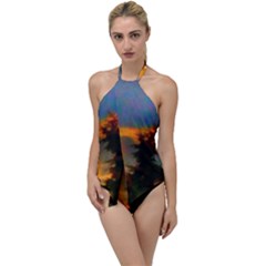 Sunrise and Fir Tree Go with the Flow One Piece Swimsuit