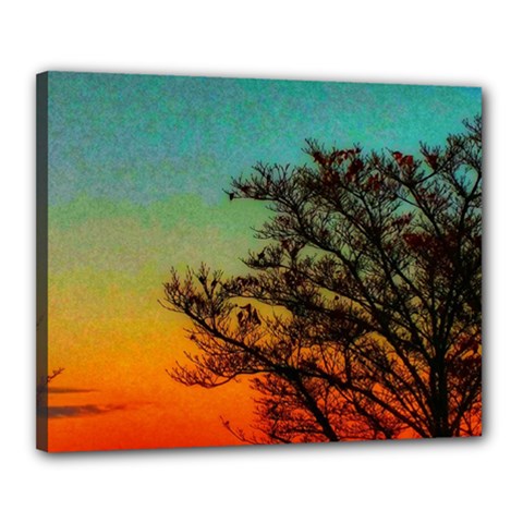 Turquoise Sunset Canvas 20  X 16  (stretched) by okhismakingart