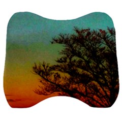 Turquoise Sunset Velour Head Support Cushion by okhismakingart