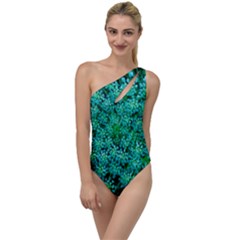 Turquoise Queen Anne s Lace To One Side Swimsuit by okhismakingart
