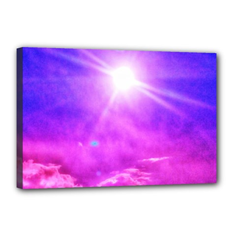Purple Sun Canvas 18  X 12  (stretched)