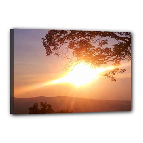 Mountain Sunset Canvas 18  X 12  (stretched)