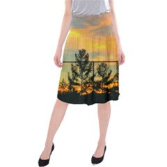 Fence Line Trees Midi Beach Skirt by okhismakingart