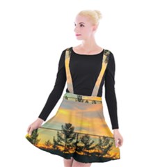 Fence Line Trees Suspender Skater Skirt by okhismakingart