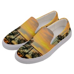 Fence Line Trees Men s Canvas Slip Ons by okhismakingart