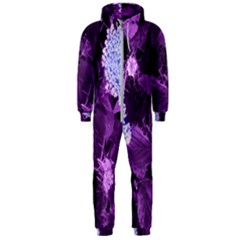 Queen Anne s Lace With Purple Leaves Hooded Jumpsuit (men)  by okhismakingart