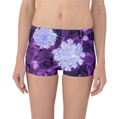 Queen Anne s Lace With Purple Leaves Reversible Boyleg Bikini Bottoms by okhismakingart