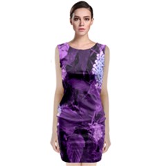 Queen Anne s Lace With Purple Leaves Sleeveless Velvet Midi Dress by okhismakingart