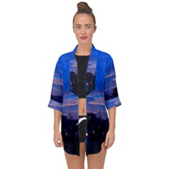 Blue Highway Open Front Chiffon Kimono by okhismakingart