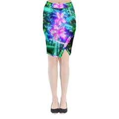 Glowing Flowers Midi Wrap Pencil Skirt by okhismakingart