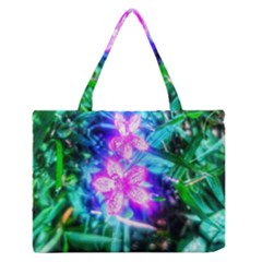 Glowing Flowers Zipper Medium Tote Bag by okhismakingart