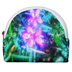 Glowing Flowers Horseshoe Style Canvas Pouch by okhismakingart