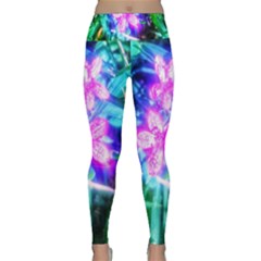 Glowing Flowers Lightweight Velour Classic Yoga Leggings by okhismakingart