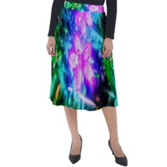 Glowing Flowers Classic Velour Midi Skirt  by okhismakingart