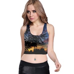 Sumac Sunset Racer Back Crop Top by okhismakingart