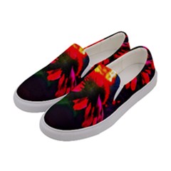 Neon Cone Flower Women s Canvas Slip Ons by okhismakingart